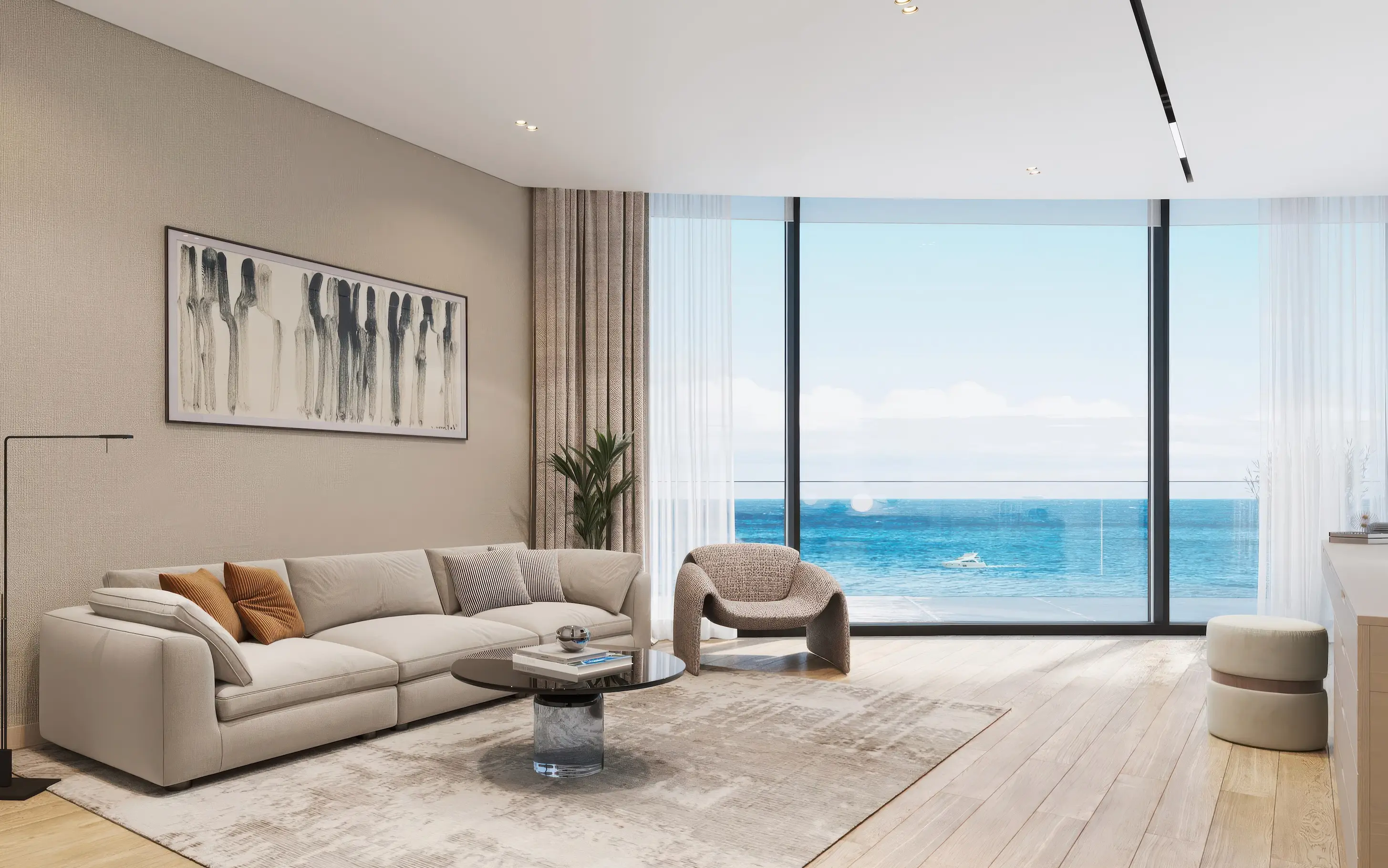 The Beach Residences West Wing, Al Marjan infinity pool terrace, Al Marjan Island