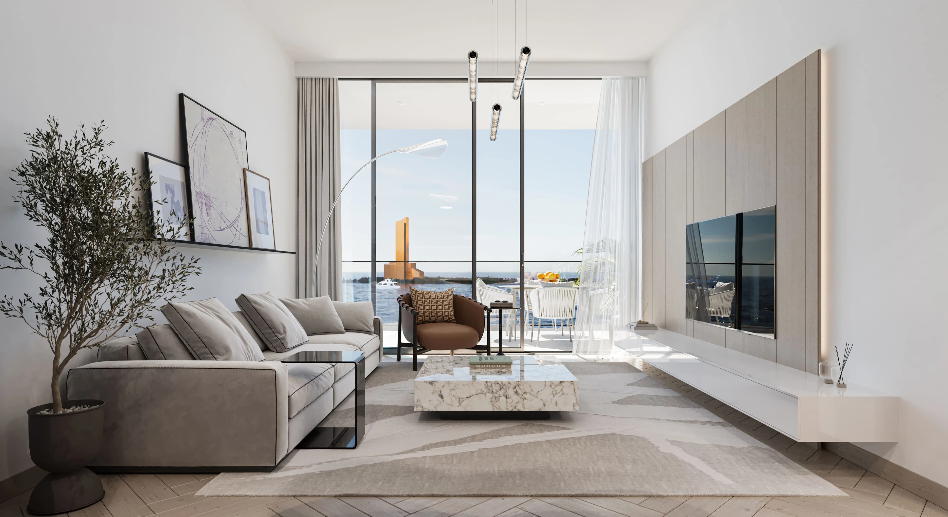 Bedroom interior at The Beach Vista, Al Marjan