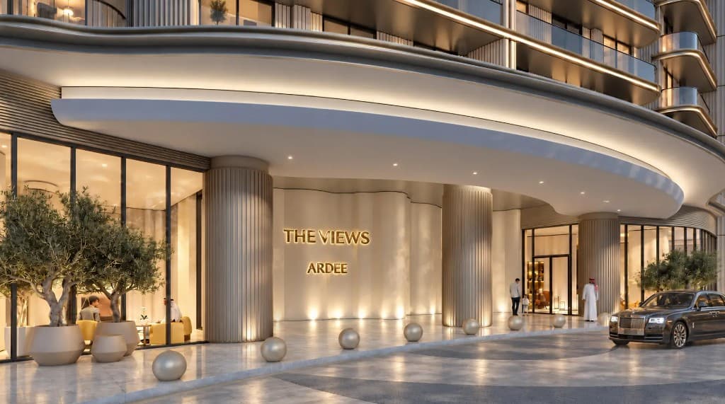 The Views by Ardee arrival lobby and porte-cochere entrance