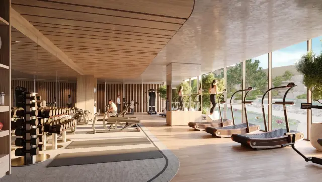 The Views by Ardee fitness centre with pool views, Al Marjan Island