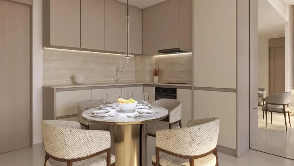 The Views by Ardee kitchen and dining interior, Al Marjan Island
