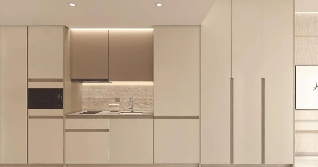 The Views by Ardee equipped kitchen interior, Al Marjan Island