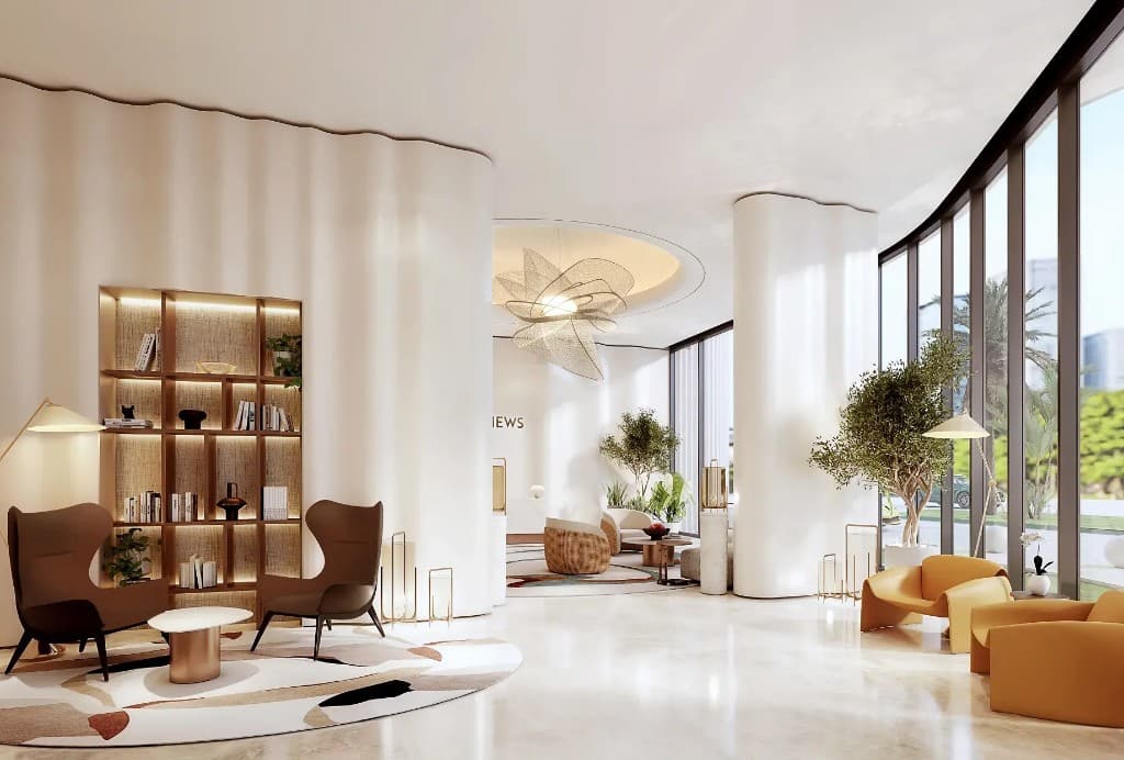 The Views by Ardee residential lobby and concierge lounge interior