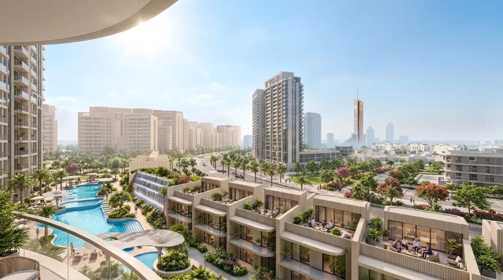 The Views by Ardee resort-style pool deck and townhouses, Ras Al Khaimah