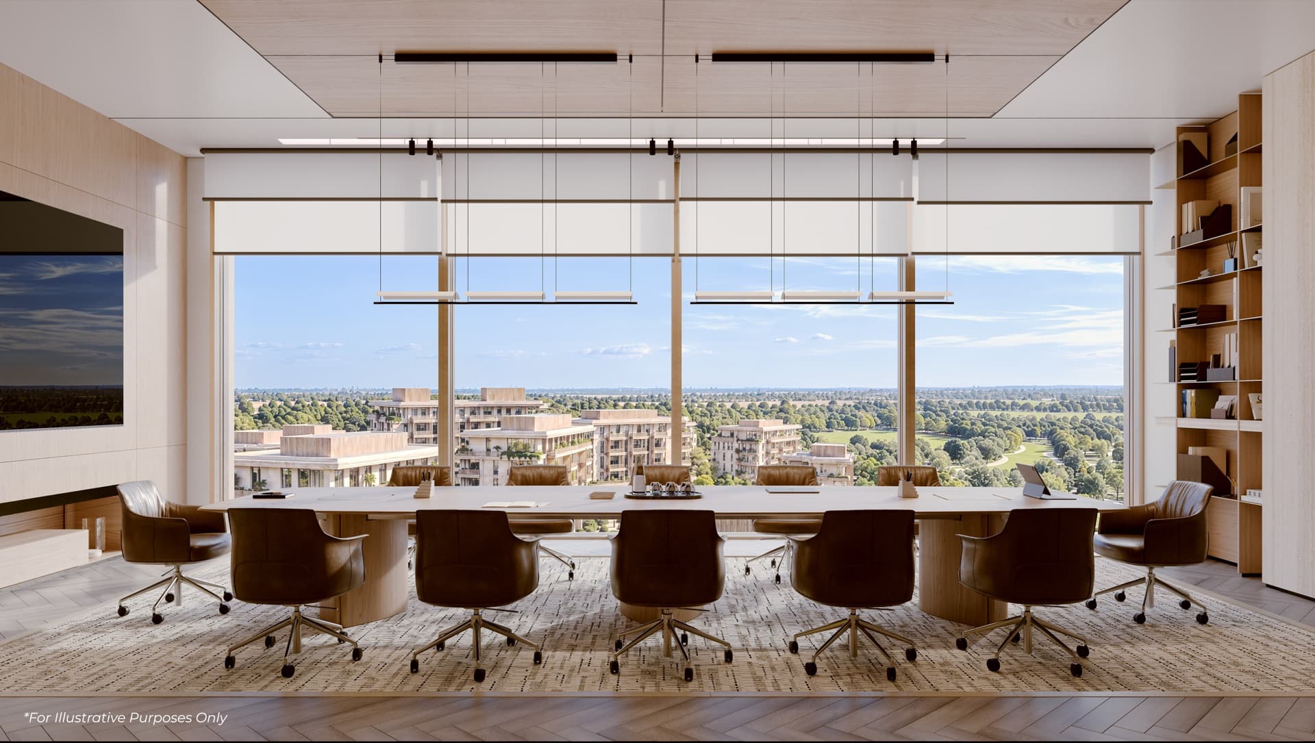 Illustrative board room at The Yards Plaza, City of Arabia, Dubai