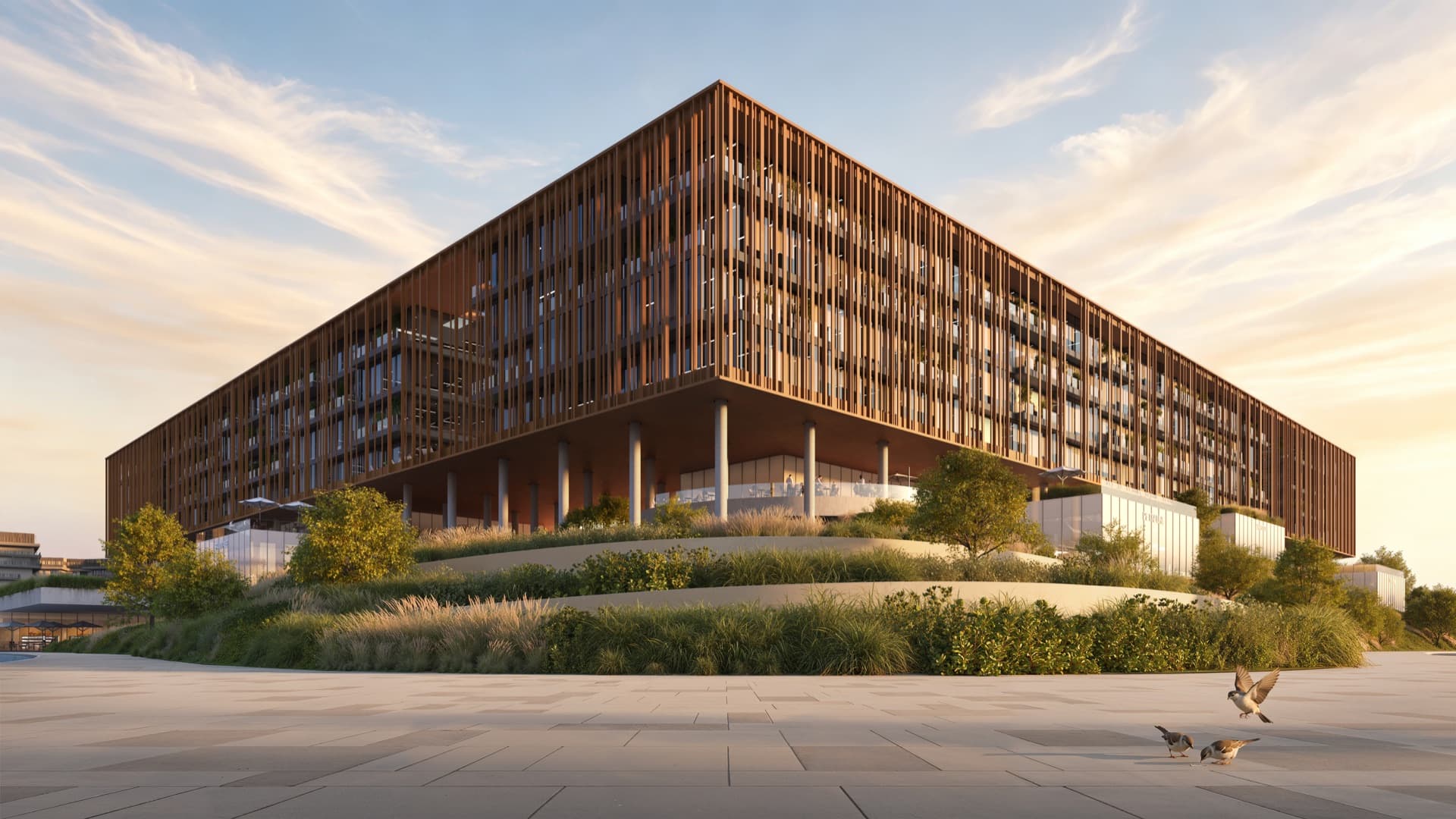 The Yards Plaza by BEYOND, commercial blocks around a courtyard in City of Arabia, Dubai