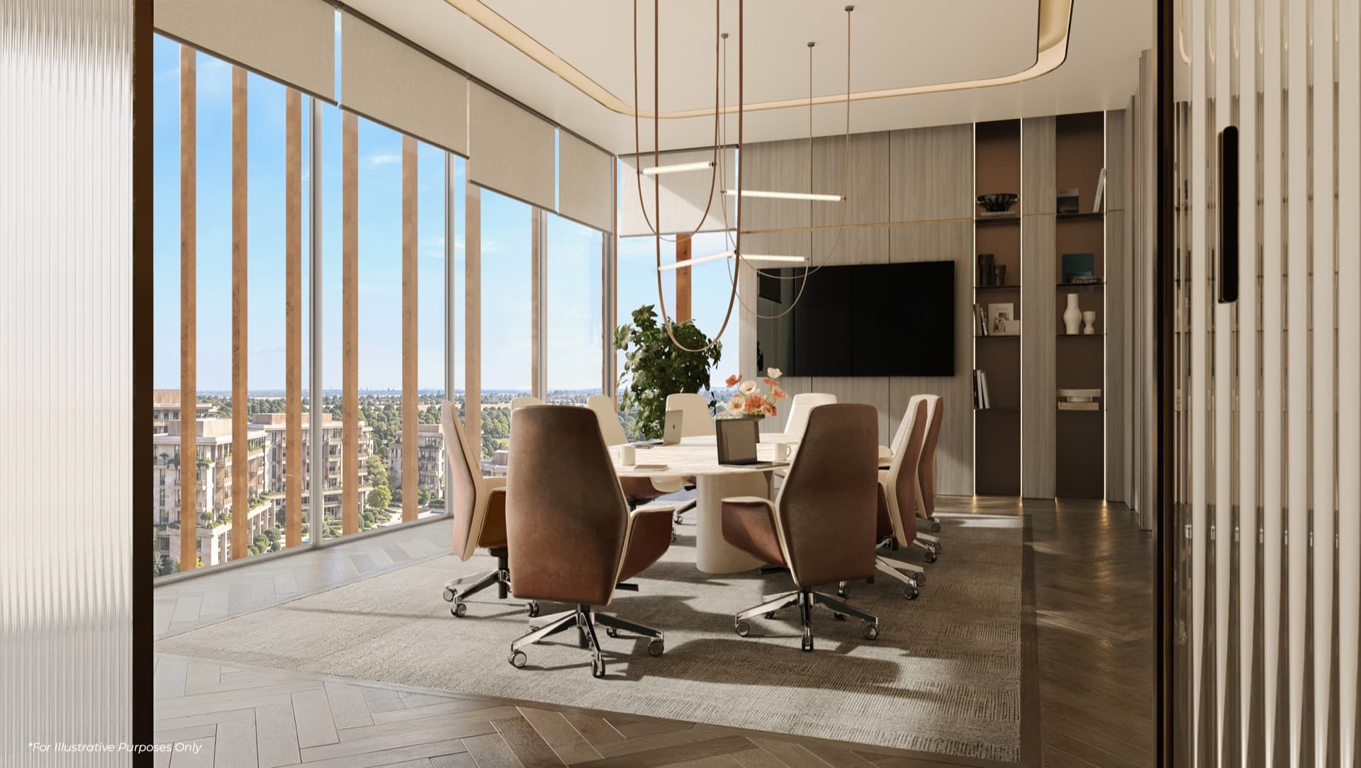 Illustrative meeting room at The Yards Plaza, City of Arabia, Dubai