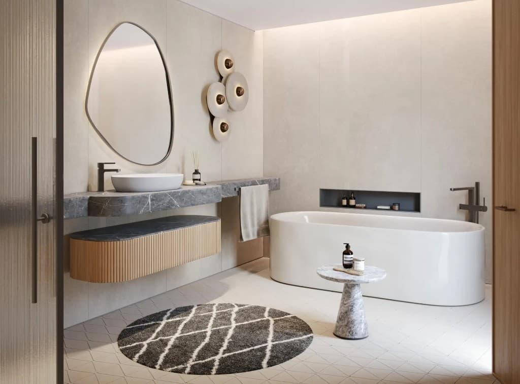 W Residences by Taraf at Al Maryah Island bathroom interior in Abu Dhabi