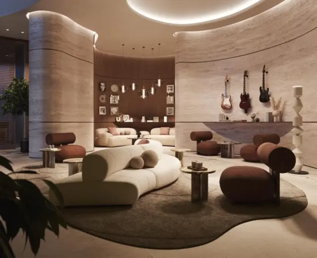 W Residences by Taraf at Al Maryah Island clubhouse lounge in Abu Dhabi
