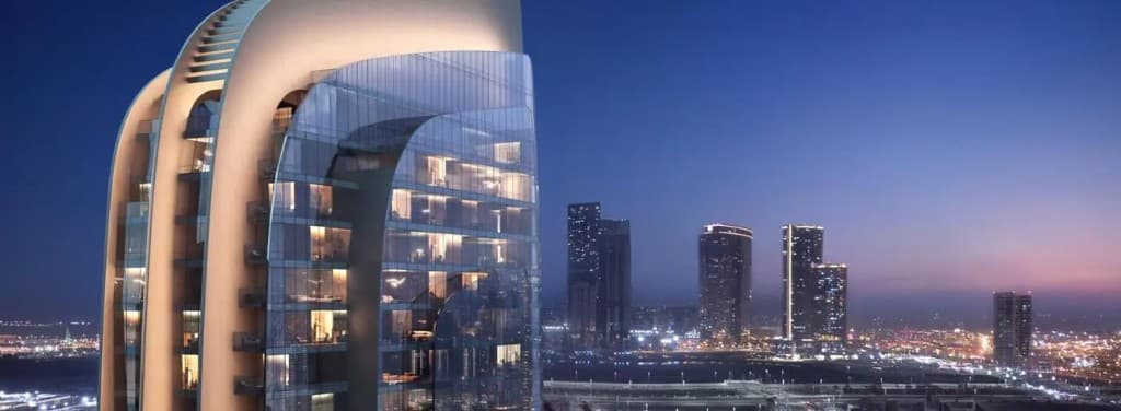 W Residences by Taraf at Al Maryah Island night skyline in Abu Dhabi
