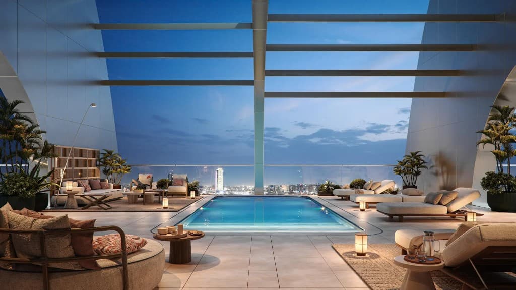 W Residences by Taraf at Al Maryah Island wet pool deck in Abu Dhabi