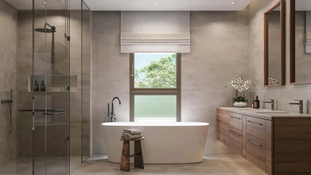 Wadeem Gardens by Modon villa bathroom interior, Hudayriyat Island Abu Dhabi