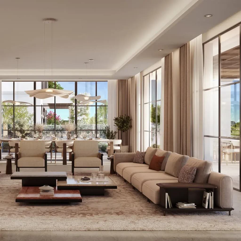 Wadeem Gardens by Modon villa living and dining interior, Hudayriyat Island Abu Dhabi