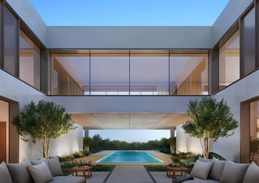Ever Views canal-row pool at Y Views at Bayn, ORA villas in Ghantoot, Abu Dhabi