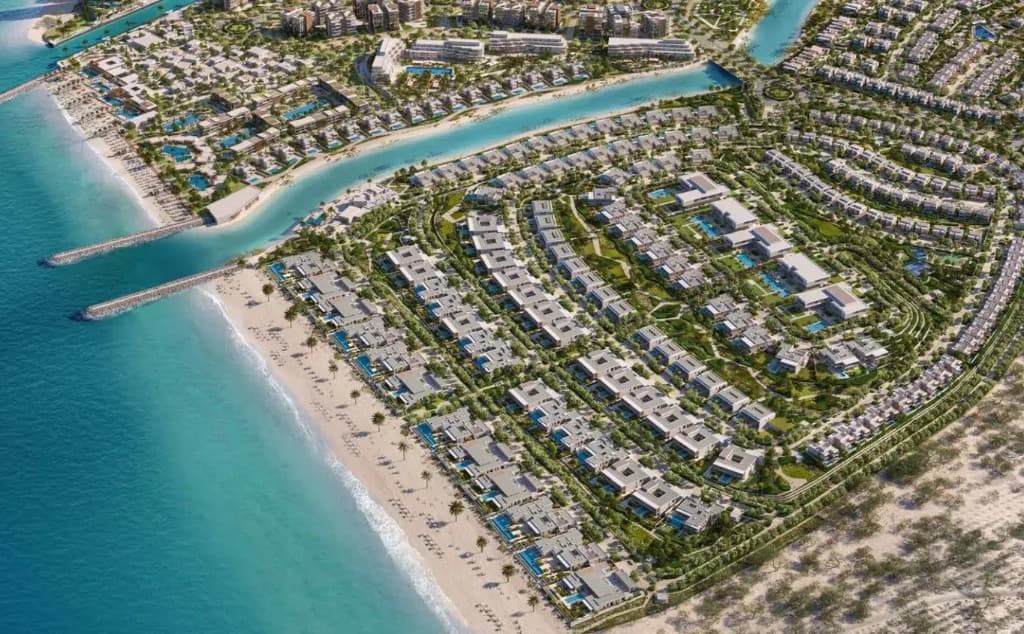 BAYN aerial beach community at Y Views at Bayn, ORA villas in Ghantoot, Abu Dhabi