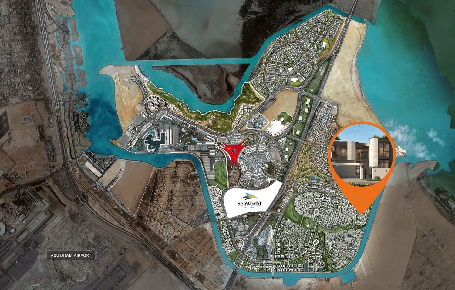 Static location context for JW Marriott Residences Yas Island in Yas Bay, Abu Dhabi